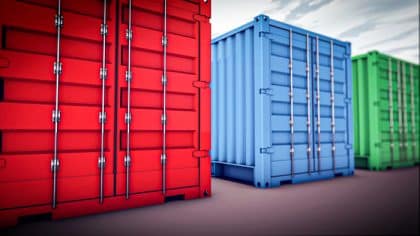 Vue d'un ensemble de containers 20 pieds