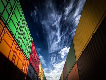 Photo d'un ensemble de containers